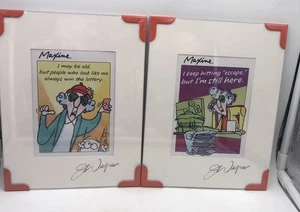 MAXINE Prints Signed John Wagner New Plastic Sealed Hilarious gag gifts Set Of 2 - Picture 1 of 9