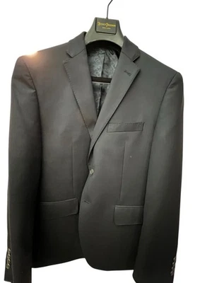 Chaqueta Blazer Joseph Abboud Dos Botones Lana Solapa Muescas Negra Talla 40 S Foto 1 de 4