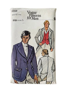 Vintage Sewing Pattern Vogue 8358 Mens Chest 42” Jacket Waistcoat - Picture 1 of 2