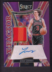 2024-25 Josh Giddey  51/99 Auto Jersey Panini Select Purple X Factor Autographs - Picture 1 of 2