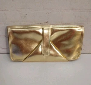 Estee Lauder Gold Clutch Purse Makeup Cosmetic Evening Bag - Picture 1 of 12