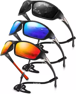 Men Sunglasses UV400 Polarized Glasses Fishing Sports Driving WrapAround Eyewear - Picture 1 of 16