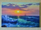 Wall art,Seascape oil painting on canvas,ocean painting,wave,''Towards the sun''