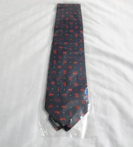 Fendi Herrenkrawatte - marineblau und rot Sternzeichen Design brandneu - schneller Versand! - Bild 1 von 4