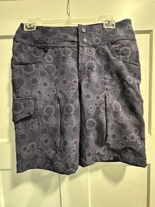 Shredly MTB 11 Inch Bermuda Short Size 2 Womens Purple Geometric Stretch Biking - Picture 1 of 11