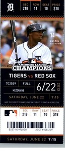 Boston Red Sox vs Detroit Tigers 6/22/2013 Full Ticket - David Ortiz HR #417
