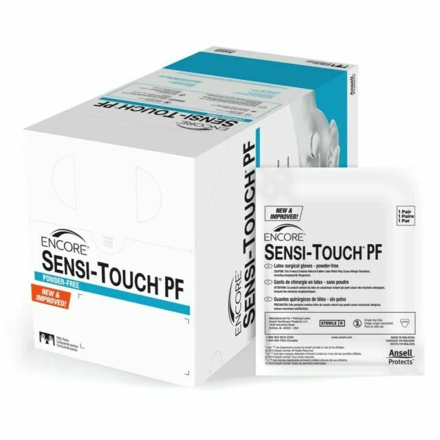 Ansell Healthcare 7823PF ENCORE Sensi-Touch PF Gloves (Pack of 50)