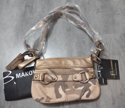 Bolso Bandolera Convertible B. Makowsky Cuero Camuflaje Cremallera Superior Nuevo con Etiquetas Foto 1 de 4