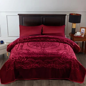 Heavy Thick Korean Mink Blanket 85x95-9Lb Weighted King Size Bed Blanket 7 Color - Picture 1 of 53