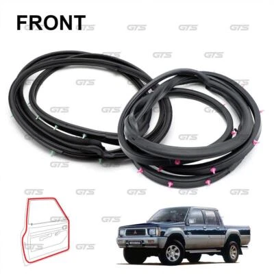 Set Front Weatherstrip Door Rubber Seal For Mitsubishi L200 Mighty Max 1990 -95 Foto 1 de 4