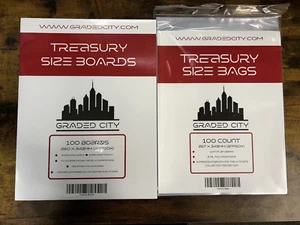 100 X TREASURY SIZE BAGS AND BOARDS GRADED CITY - Bild 1 von 1