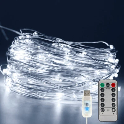 USB Plug In 20/50/100 LED Fairy String Lights DIY Micro Copper Wire Xmas Party - Image 1 of 4