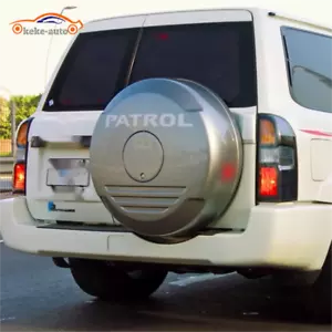Cubierta de rueda de neumático de repuesto plateada de 1 pieza para Nissan Patrol Y60 Y61 - Imagen 1 de 5