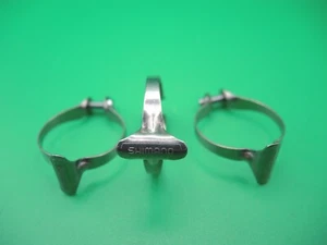 SHIMANO 600 BRAKE CABLE CLIPS x3 FOR 1" TOP TUBE - STAINLESS STEEL - 1980`s NOS - Picture 1 of 7