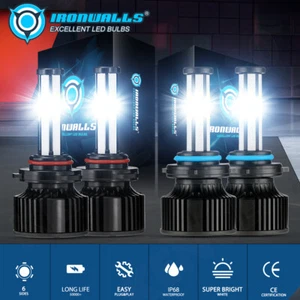 6-sides LED Headlight Bulbs Conversion Kit 9005 9006 High Low Beam Bright White - Picture 1 of 18