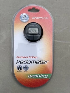 SportLine Pedometer 2 Function Distance And Step Walking Color Black - Picture 1 of 2