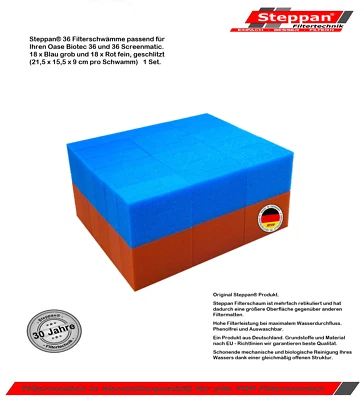 BLAU + ROT 36 x Ersatz Filterschwamm passend für Oase Biotec 36 + 36 Screenmatic - Bild 1 von 3
