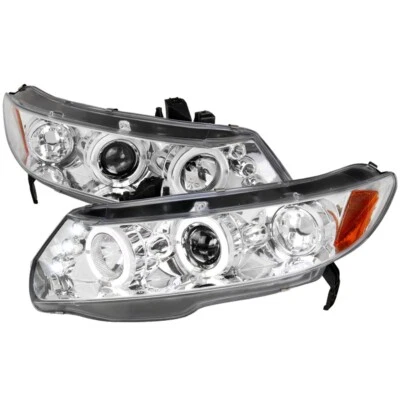 Faros proyectores cromados halos punto LED para Honda Civic Coupé 06-11 2 puertas FA FG Foto 1 de 3