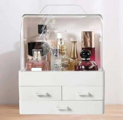 ORGANIZER PORTA TRUCCHI BOX,IMPERMEABILE ESPOSITORE PER COSMETICI - Immagine 1 di 4