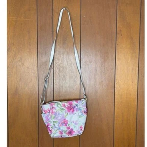 Liz Claiborne Crossbody Bag Purse Pink Floral Watercolor Bloomcore Romantic - Picture 1 of 16