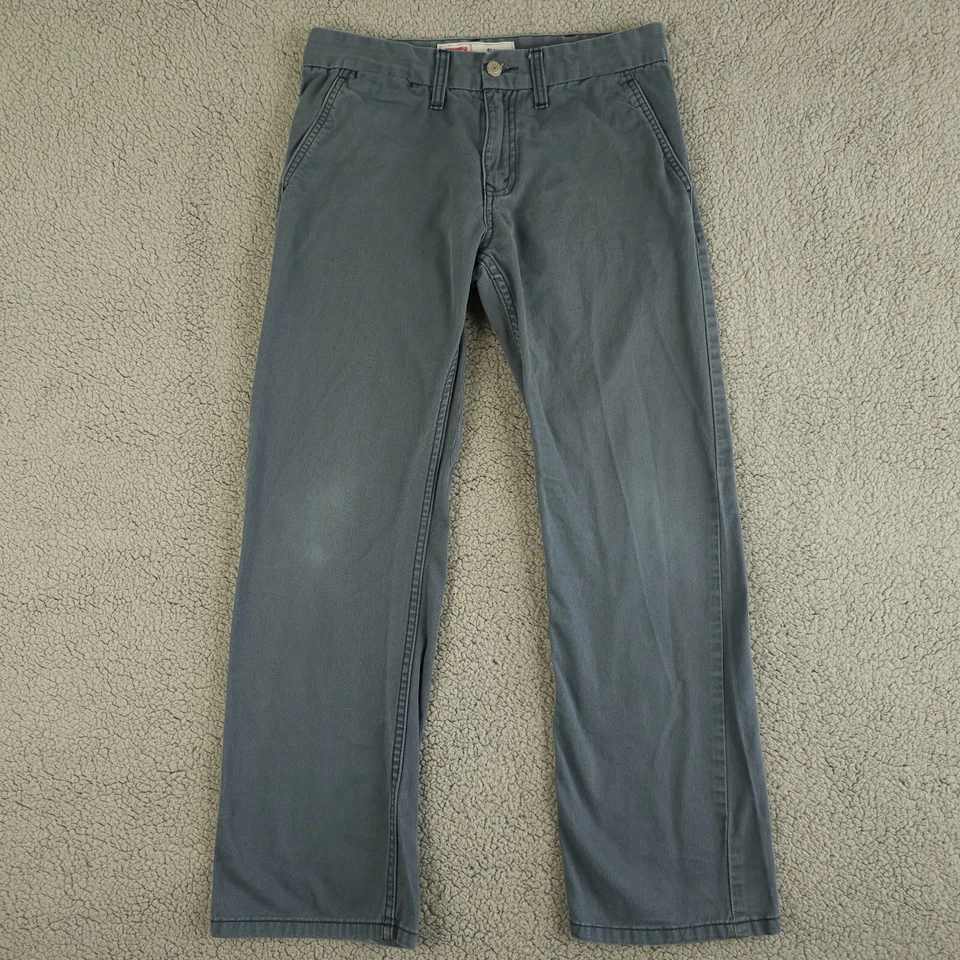 Pantalones de mezclilla chinos Levis para niños 18 regulares 29x29 azul desteñido 505 pierna recta algodón Foto 1 de 4