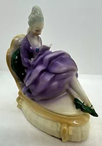 Antiguo joyero vestido púrpura mujer Erphila porcelana Baviera Alemania - Imagen 1 de 9