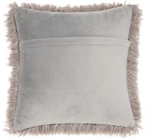 Plush Grey Shag Accent Throw Pillow - Picture 1 of 2