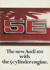 Audi 100 5E Saloon 1977 UK Market Launch Foldout Sales Brochure GL-5E - Picture 1 of 2