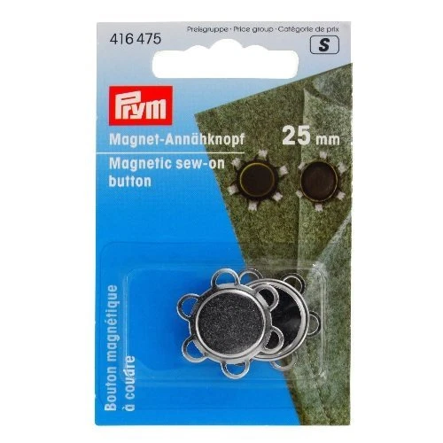 Prym Magnet-annähknopf Blüte 25 Mm Silberfarbig 416475