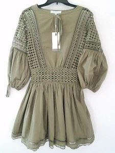 Endless Rose Damen grün Ballonärmel Ösen ausgestellt Kleid regulär $ 148 - Bild 1 von 4