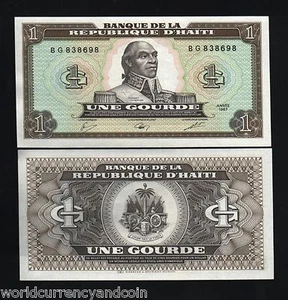 HAITI 1 GOURDE P-245 1987 x 100 Pcs Lot FULL BUNDLE UNC L'OUVERTURE LONG HAIR - Picture 1 of 1