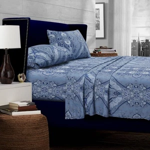 Atlantis Printed 300 TC Cotton Sateen Extra Deep Pocket Bed - Picture 1 of 2