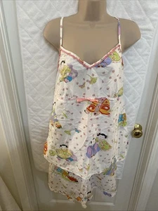 Nick & Nora Asian Baby Pink Lotus 2 Pc Shorts Cotton Pajama Set XXL - Picture 1 of 15