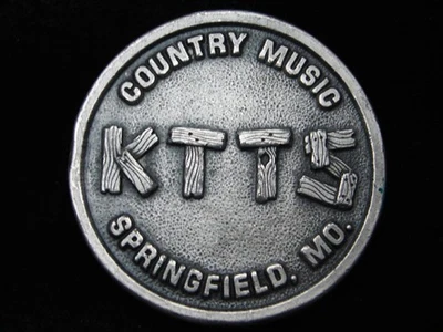 QL23157 HEBILLA DE CINTURÓN ESTACIÓN DE RADIO DE MÚSICA VINTAGE AÑOS 70 *KTTS COUNTRY SPRINGFIELD* Foto 1 de 2