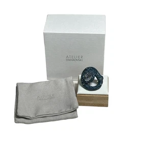 Swarovski Tigris ring Mixed Water droplets, Blue, Palladium plated USA 8/ 58 EUR - Picture 1 of 8