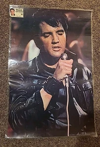Vintage Original Personality Posters #394 ELVIS PRESLEY In LEATHER Laminated  - Picture 1 of 6