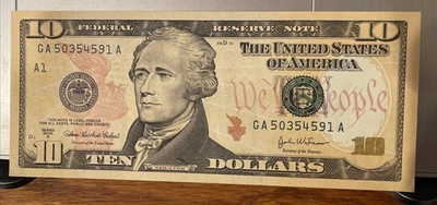 2004 uncicularted US $10 bill (Boston Federal Reserve) - Image 1 of 4