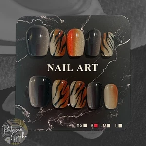 Ombre Tiger Short Square Nails - Size Small - Picture 1 of 2