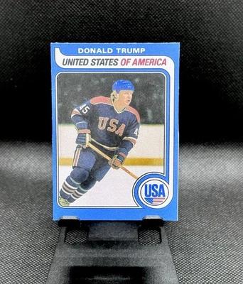 DONALD TRUMP Custom Wayne Gretzky Rookie Hockey Trading Card - Image 1 of 2