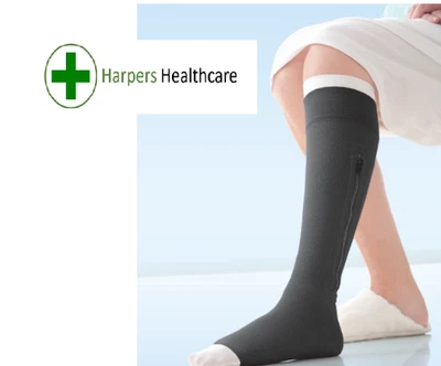 Jobst Ulcer Care Medical Compression Stockings - large black 40mmhg EXP 2028 - Image 1 of 2