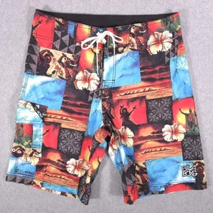 Billabong Y2K Hawaiian Warrior Hula surf costume da bagno pantaloncini da tavola uomo 33x11 - Foto 1 di 16