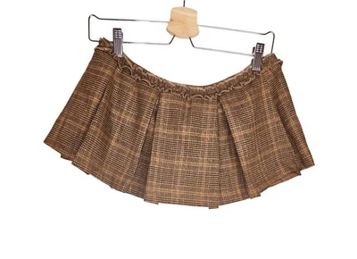 Jaded London Low-rise, Super short mini skirt in a brown check/plaid UK8 - Image 1 of 4
