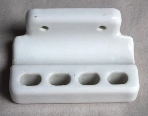 SOPORTE CEPILLO DE DIENTES PORCELANA BLANCA VINTAGE USADO AÑOS 20 DECORACIÓN DEL HOGAR VINTAGE - Imagen 1 de 6