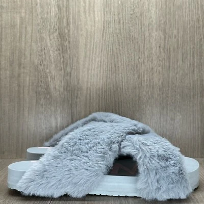 Zapatillas TOMS para mujer talla 8 Susie Eva piel sintética cruzada sin cordones gris Foto 1 de 4