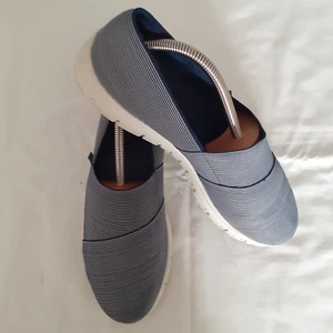 HOTTER Men's Blue & White Striped 'HALO' Casual Canvas Comfort Shoes Size UK 8 - Picture 1 of 6