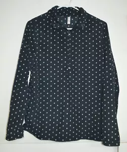Exertek Fleece Jacket Womens M Black White PolkaDot 1/2 Zip Lightweight Pullover - Picture 1 of 5