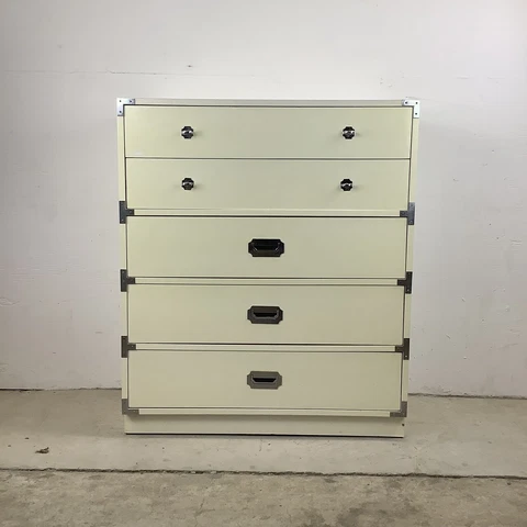 Vintage Modern Campaign Style Tall Chest of Drawers by J.B. Van Sciver Cover