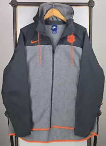 NIKE x CLEMSON TIGERS Mens Full Zip Sideline Jacket Hooded Size 2XL Gray Coat - Picture 1 of 19