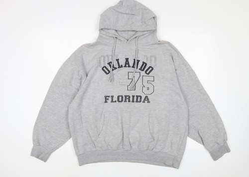 VETEMENTS Felpa con cappuccio pullover uomo U.S Apparel grigio cotone taglia M