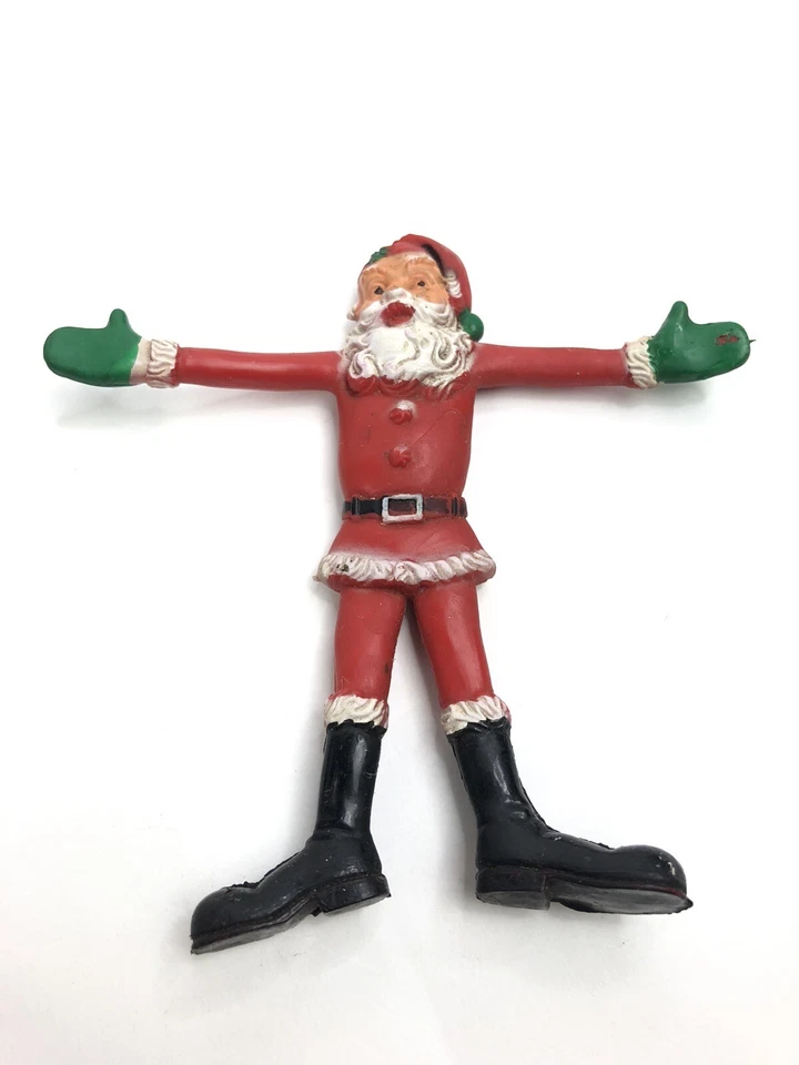 Santa Claus Figurine  Gumby Style Posable Bendable Vintage Christmas  Flexible - Image 1 of 4